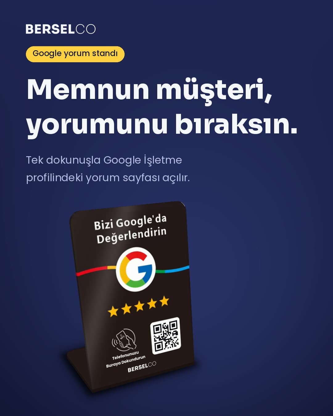 Google Yorum Standı - Memnun müşteri yorumunu bıraksın